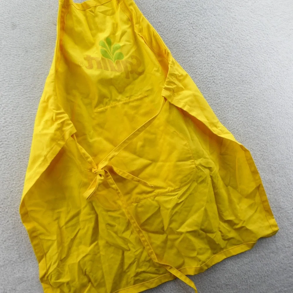 Union Made Apron One Size Squirt‎ Soda Advertising Yellow Vintage 1980s Rare